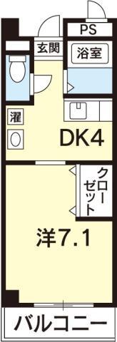 ラフォーレ城東(1DK/3階)の間取り写真