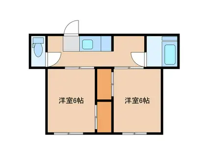 高由荘(2K/3階)の間取り写真