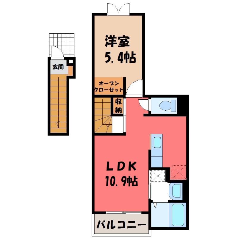 マーベラス III(1LDK/2階)の間取り写真