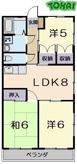グラン・ホワイエ・シャトレ B棟(3LDK/1階)の間取り写真