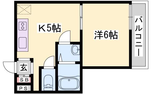 リバティ溝口(1DK/3階)の間取り写真
