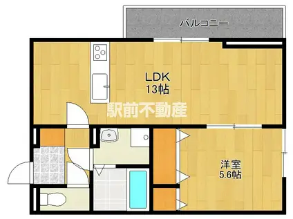 ロイヤルタウン日の出(1LDK/1階)の間取り写真