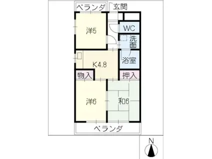 いながきビル(3K/4階)の間取り写真
