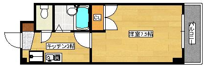 大村ビル(1K/3階)の間取り写真