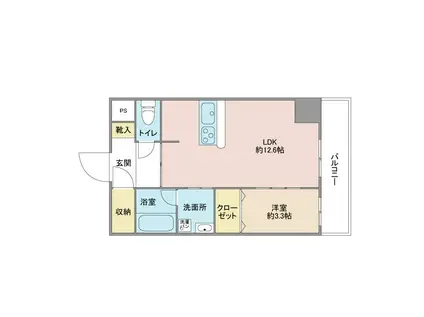 トレステーラ顕徳(1LDK/5階)の間取り写真