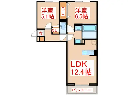 D-RESENA吉野(2LDK/2階)の間取り写真