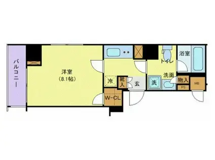 オルタナ銀座(1K/6階)の間取り写真