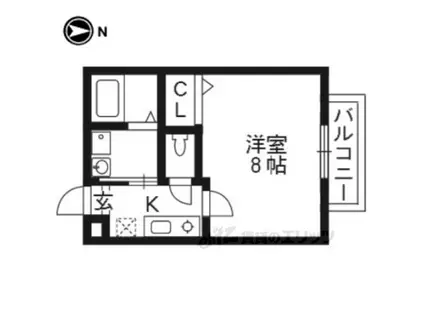 アークリード五条堀川(1K/1階)の間取り写真