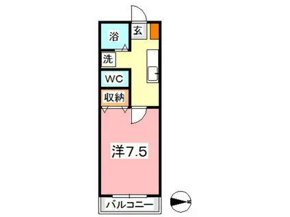 たなかハイツ III(1K/2階)の間取り写真