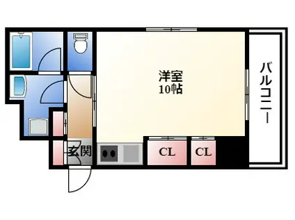 グランエターナ名古屋鶴舞(1K/3階)の間取り写真