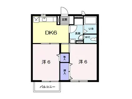 グランバリー(2DK/2階)の間取り写真