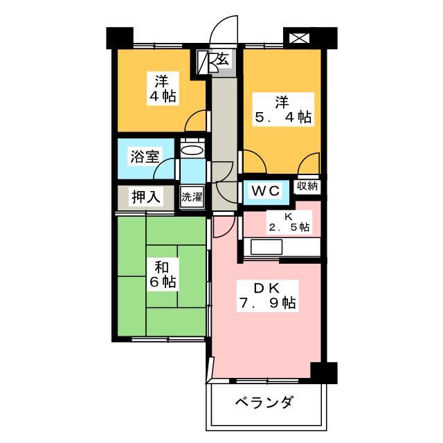 ダイアパレス志木(3LDK/2階)の間取り写真