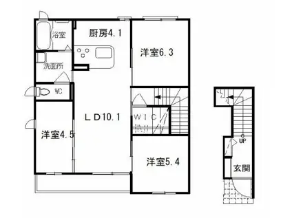 MELROSE COURT I(3LDK/2階)の間取り写真