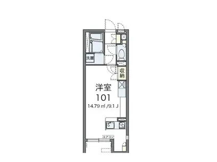 ミランダベル エスポワール秋津(ワンルーム/2階)の間取り写真