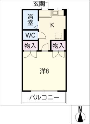 平田コーポラス A棟(1K/2階)の間取り写真