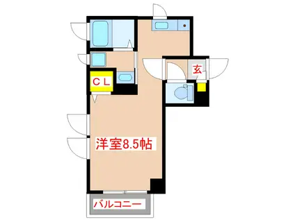 パラディーゾ下荒田(ワンルーム/4階)の間取り写真