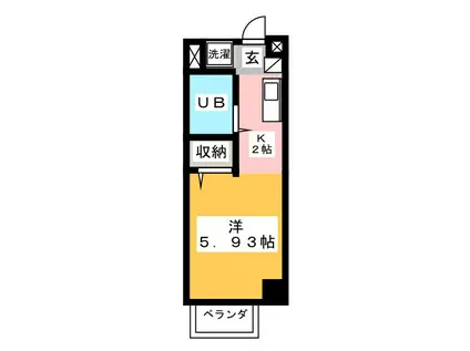 グリーンピア秦野(ワンルーム/1階)の間取り写真