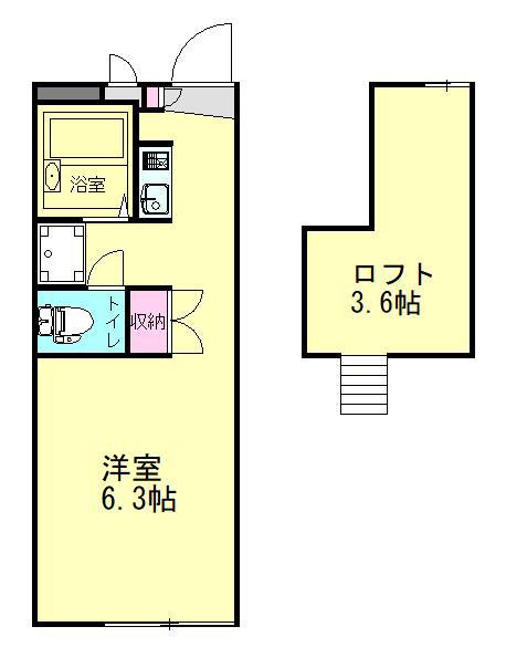 フラッツ伊保(1K/2階)の間取り写真