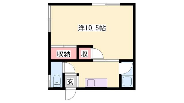 エクリート赤穂(1K/1階)の間取り写真