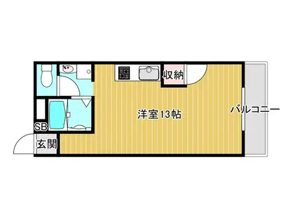 ドルミマンション(ワンルーム/3階)の間取り写真