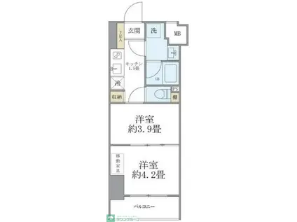 フェリーチェ錦糸町(2K/11階)の間取り写真