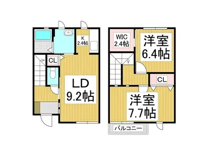 ロフトハウス倉石(2LDK/1階)の間取り写真