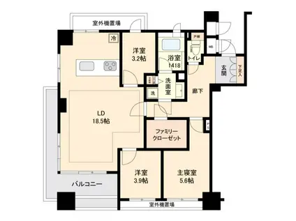 プロスペクト森下(3LDK/1階)の間取り写真