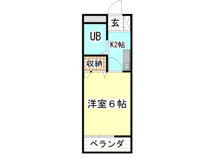 ガーデンシティーA(1K/3階)の間取り写真