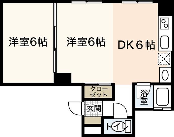 第3沖川ビル(2DK/3階)の間取り写真