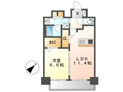 プレサンス鶴舞公園セラヴィ(1LDK/14階)の間取り写真