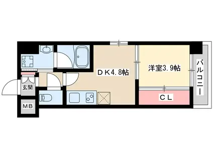 エルシア新大阪(1DK/6階)の間取り写真