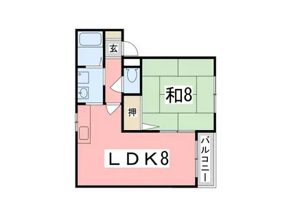 エスペレール(1LDK/2階)の間取り写真