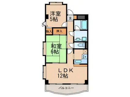シャロームPARTII(2LDK/2階)の間取り写真