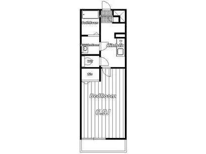 リブリ・パーチェ天台(1K/2階)の間取り写真