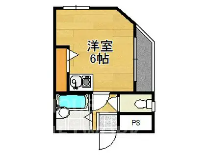 ロイヤル紫野(1K/1階)の間取り写真