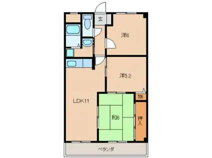メゾンたんぽぽ(3LDK/4階)の間取り写真