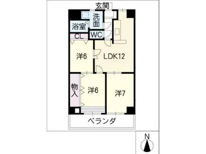 ルールマラン(3LDK/3階)の間取り写真
