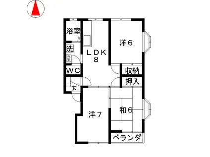 サンハイツ(3LDK/1階)の間取り写真