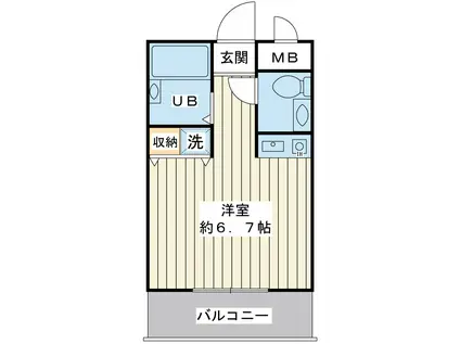 ペアハウス浦安(ワンルーム/2階)の間取り写真
