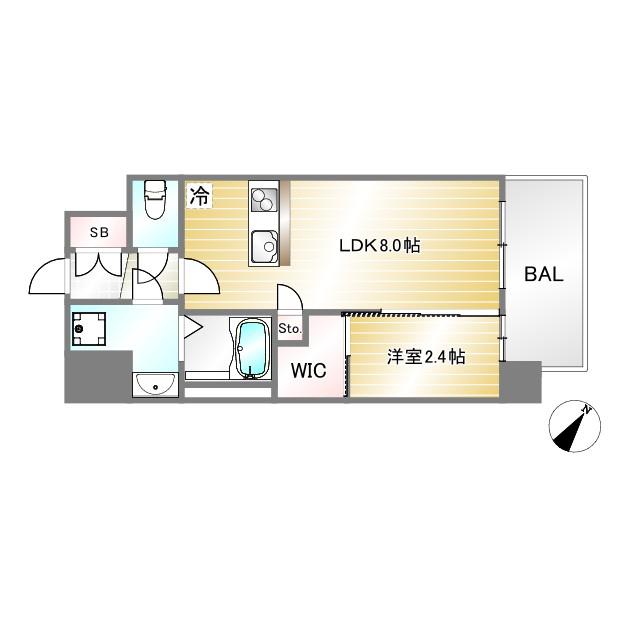 セレニテ神戸西エクラ(1LDK/8階)の間取り写真