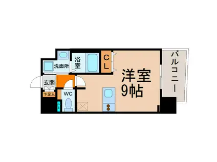 プレサンス新栄リミックス(ワンルーム/12階)の間取り写真