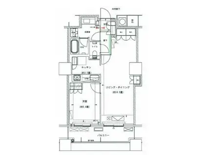 ザ・パークハウス西新宿タワー60(1LDK/4階)の間取り写真