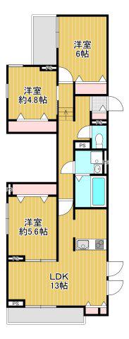 ELEGANTE SERENO(3LDK/2階)の間取り写真