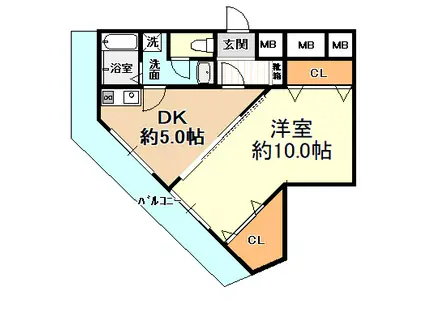 コンチェルト(1DK/1階)の間取り写真