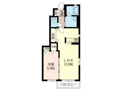 メゾンドブラン・ヨシイ(1LDK/1階)の間取り写真