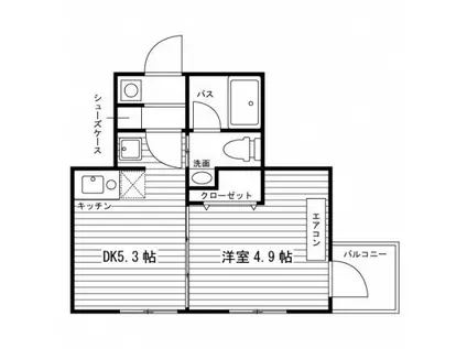 パンシオンN14(1DK/1階)の間取り写真