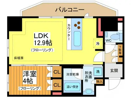 ガーラ・プレシャス三軒茶屋(1LDK/1階)の間取り写真