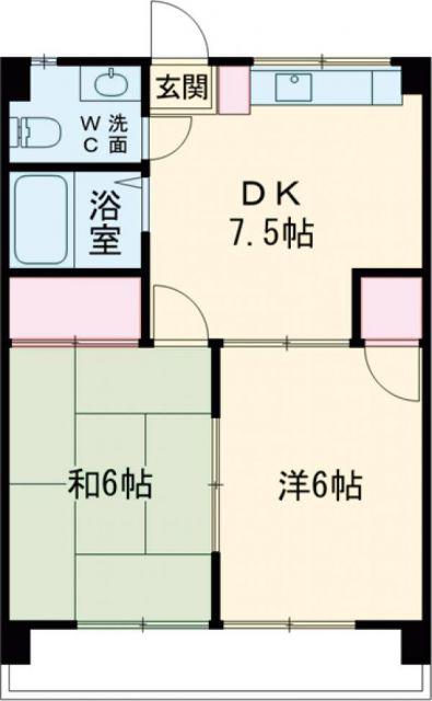 メゾンしんわ(2DK/3階)の間取り写真