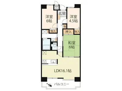 ライオンズステーションプラザ近江八幡壱番館(3LDK/8階)の間取り写真