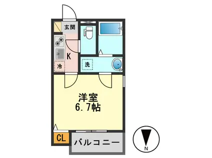 アルソーレ青砥(1K/1階)の間取り写真